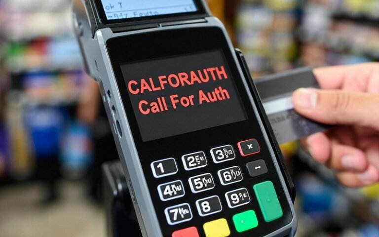 This visual shows exactly what the CALFORAUTH error looks like on a typical payment terminal. Use it to illustrate your article or training materials!
